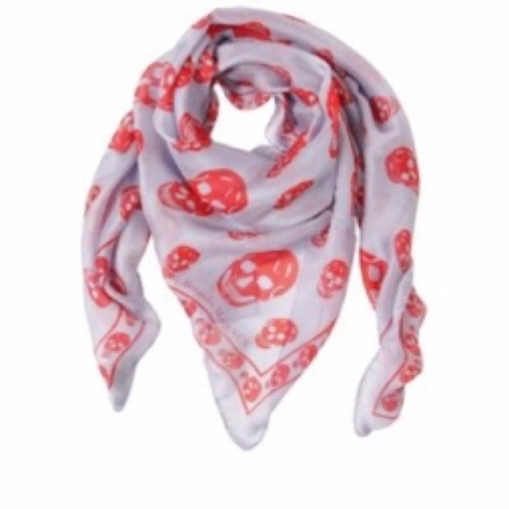 NWT Alexander McQueen Silk Chiffon Skull Scarf